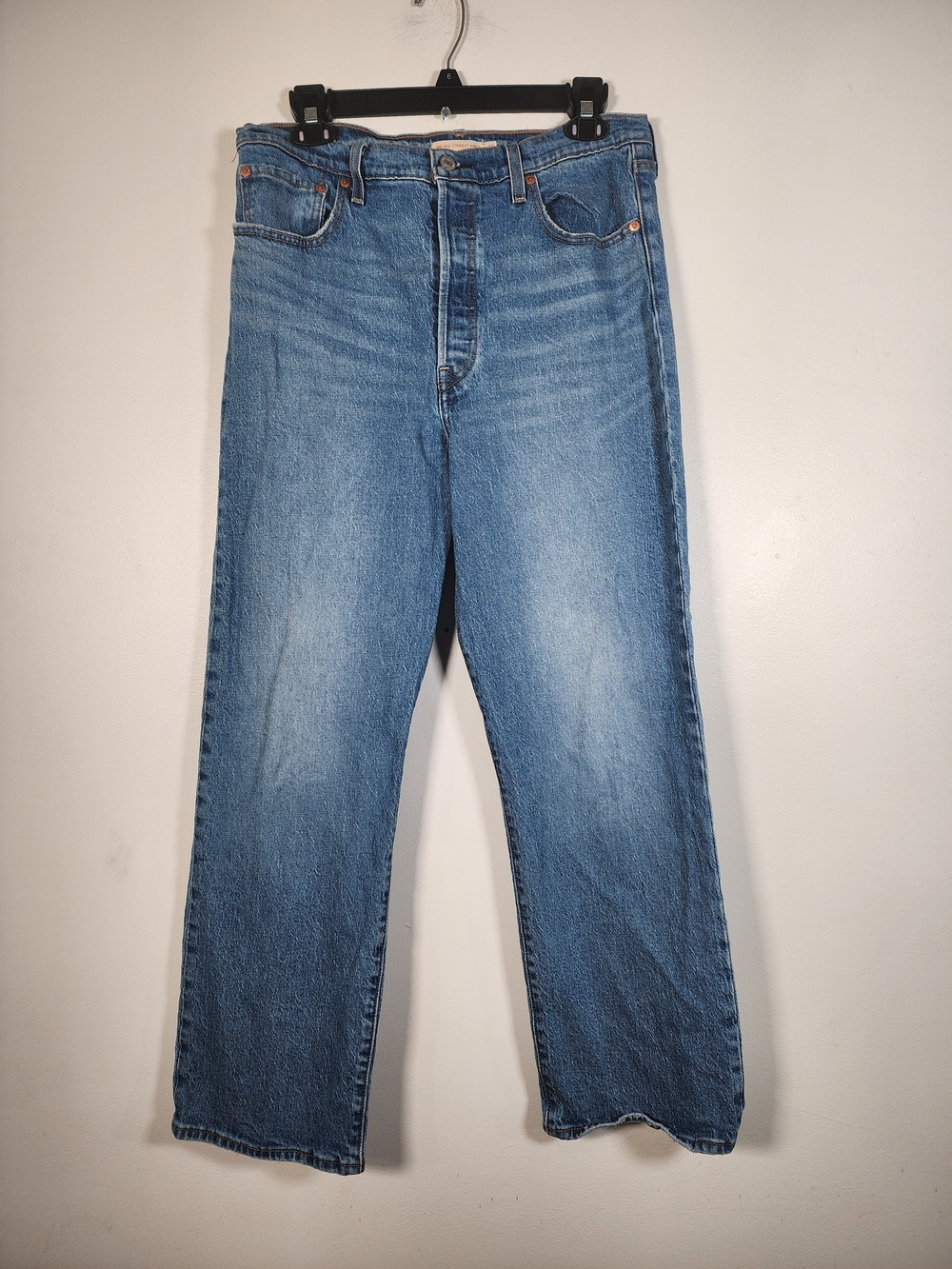 Levi’s Ribcage Straight Ankle Jeans W32 L29 Dance Around High Rise Medium Wash - Picture 2 of 10